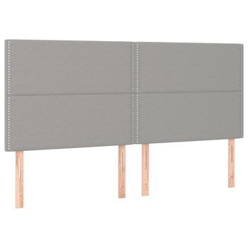 Cabecero Cama Mueble De Dormitorio Con Luces Led Tela Claro 160 X 5 X 118/128 Cm Gris M02_0002326
