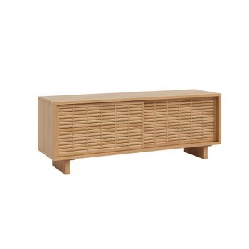 Mueble de TV de pino barnizado en color roble con mallorquina 120 cm