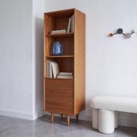 libreria de roble macizo y chapa de roble de 55 cm