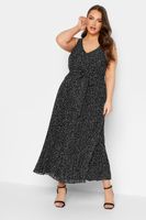 yours london vestido plisado negro moteado mujer curvy y tallas grandes yours london