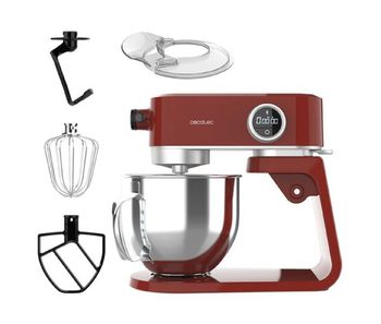 Cecotec batidora amasadora twist&fusion 4000 luxury red. 800 w, cuerpo de aluminio fundido, motor dc, 8 velocidades, luz led