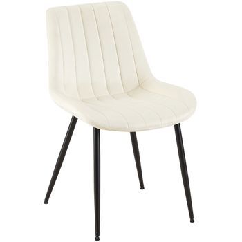 Silla De Comedor Rahden En Terciopelo Crema 61x46x82 Cm Clp