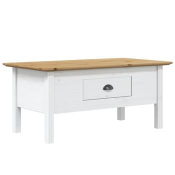 Mesa De Centro，mesa Auxiliar，mesa De Café Bodo Madera De Pino Blanco Y Marrón 100x55x45 Cm