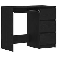 escritorio de madera contrachapada roble negro 90x45x76 cm vidaxl
