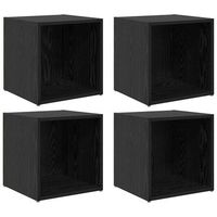 conjunto de mueble de tv 4 uds  mueble de salon  gabinete de tv negro 37 x 35 x 375 cm