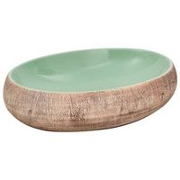 lavabo sobre encimera ovalado ceramica verde marron 59x40x15 cm vidaxl