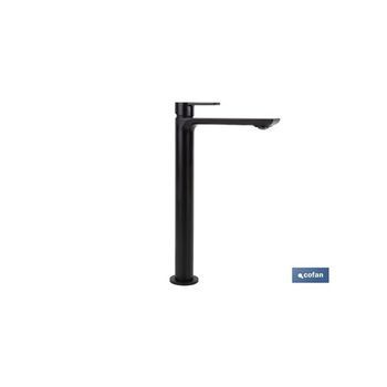 Grifo Alto Monomando Para Lavabo Negro Mate Modelo Kerch  25mm