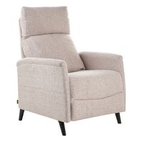 sillon retro reclinable respaldo ajustable reposapies tapizado tela beige selvik