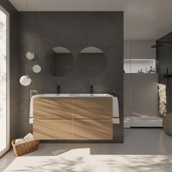 Conjunto De Baño Yinu | 120 Cm Blanco - Solomon | Cuatro Cajones | Lavabo Empotrado | Mueble Montado | No Incluye Espejo | Alday