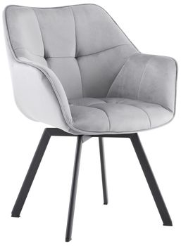 Silla de comedor con asiento de terciopelo gris oscuro