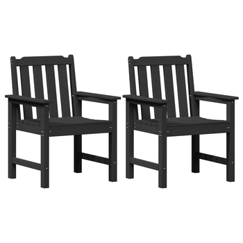 Sillas De Comedor Jardín 2 Uds Negra Hdpe Cfw120385