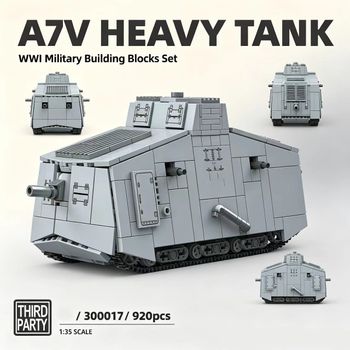 Set de Construcción de Tanque Pesado A7V, 920 Piezas, Escala 1:35, Bloques de Modelo Militar, Juguete de Ensamblaje DIY para Adultos, Colección y Exhibición