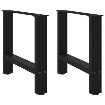 Vidaxl Patas Para Mesa De Centro Negras (2 Unidades, 50 X 42-43 Cm, Acero)