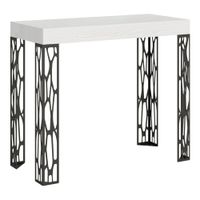 consola extensible 90x40300 cm efecto madera fresno blanco hierro