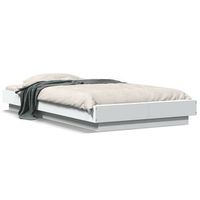 estructura cama con luces led madera ingenieria blanco 75x190cm vidaxl