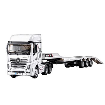 Huina Toys 9901 1/64 2.4G 12CH RC Car Flatbed Tractor Trailer Truck Cool LED Light Full Proportional Two Speed Remote Co