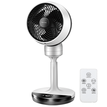 Taylor Swoden Eddy - Ventilador de mesa digital, oscilante, mando a distancia. Pantalla LED, 4 velocidades, 3 modos, 70W, oscilación vertical y horizontal, temporizador 8 horas. Diseño retro