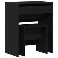 mesa de tocador  mesa de maquillaje con cajon roble negro 60 x 40 x 75 cm