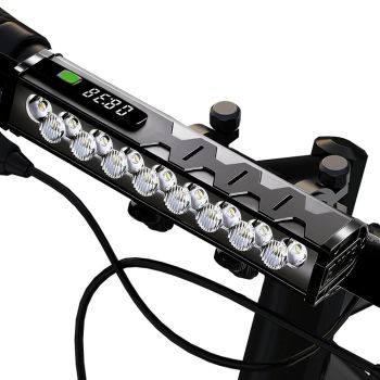 BIKIGHT 5000Lm Súper Brillante Faro de Bicicleta 17 LED Perla Impermeable 4 Modos de Luz Tipo-C Carga Rápida Luz Delante