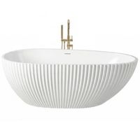 banera de pie carmen 170 white with brushed gold plug cap
