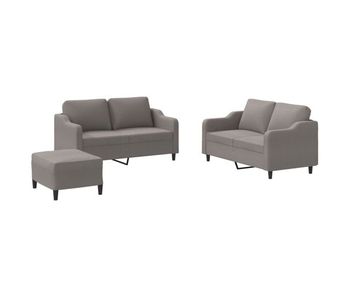Vidaxl juego de sofás con cojines 3 piezas tela gris taupe