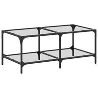 mesa de centro 985x50x40 cm madera tratada acero y vidrio - transparente