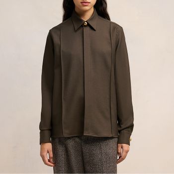 AMI Pintuck Wool Shirt - M