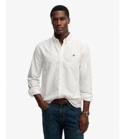 superdry para hombre m4011100a camisa preppy oxford blanco xl casual algodon manga larga