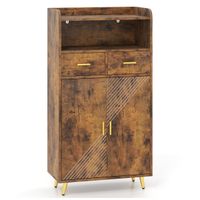 costway armario de cocina con puertas 2 cajones y estante ajustable aparador moderno 60 x 30 x 113 cm
