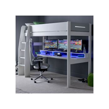 Kids Avenue Urban Grey Console Gaming High Sleeper 4