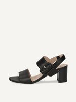 caprice heeled sandal black made of leather with block heel size 40