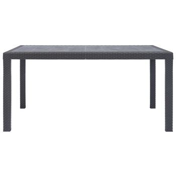 Mesa De Jardín | Mesa De Exterior De Plástico Aspecto Ratán Marrón 150x90x72 Cm