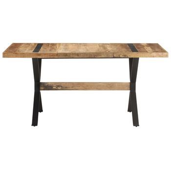 Mesa De Comedor | Mesa De Cocina De Madera De Mango Rugosa 160x80x76 Cm