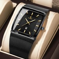 poedagar reloj de pulsera de lujo para hombre resistente al agua luminoso malla de acero inoxidable fecha reloj para hombre relojes de cuarzo de negocios a la moda para hombre