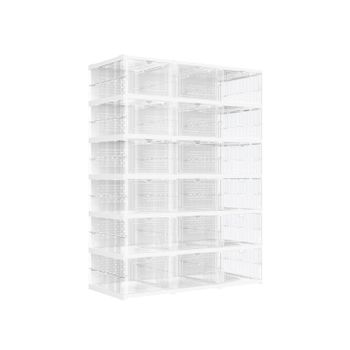 Juego de 18 Cajas para Zapatos Transparente y Blanco Nube