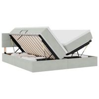 cama con almacenamiento con cabecera 2 uds gris claro vidaxl