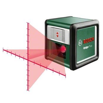 Bosch Láser De Líneas Cruzadas Quigo Plus Con Trípode (alineación Fácil A Distancias Iguales Y Variables Gracias A Las Marcas En La Línea De Láser, En Caja De Cartón)