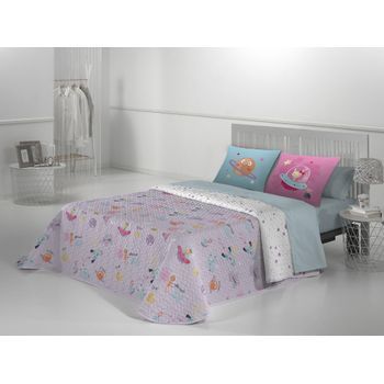 Colcha Bouti Modelo Planet Jvr 160x270 Para Cama 80 Cm.