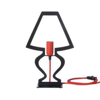 Lámpara De Mesa Silhouette Ø22x33 Cm Hierro Perforado Negro Diseño Decorativo Moderno Made In Italy Conexión E14 Elegante Complemento De Decoración