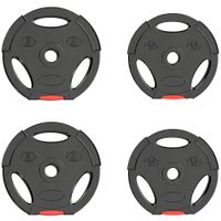 sportnow juego de discos pesas de 4 piezas 2x5 kg 2x25 kg con orificios de 25 cm para entrenamiento fitness en hogar negro