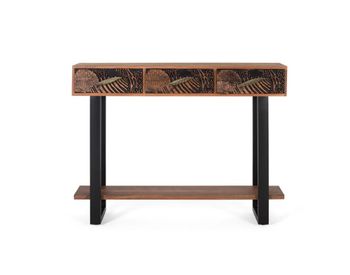 Consola de madera de acacia teñida marrón