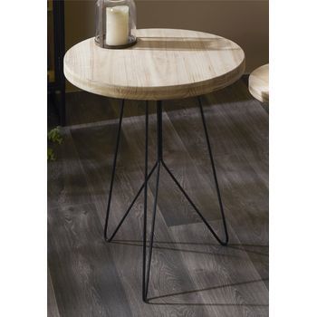 Mesa Redonda Madera Nat. Con Patas Negras 66 Cms. 55dx66 Cms