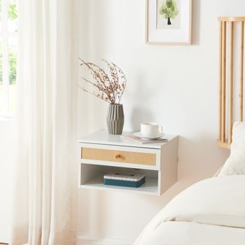 Estantería De Pared Eiker Con Cajón 40x32x23 Cm - Blanco [en.casa]