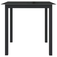 mesa de jardin  mesa de exterior de aluminio y vidrio negro 80x80x74 cm