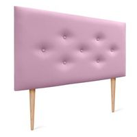 dhome cabecero de polipiel con 3 hileras intercaladas de botones y patas cabezal tapizado cama lujo rosa 95cm