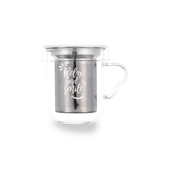 Taza de infusiones decorada vidrio borosilicato 35 cl