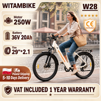 bicicleta electrica witambike w28 de 29 pulgadas con neumaticos gruesos motor de 250w bateria de 36v 20ah 7 velocidades hasta 120 km de autonomia bicicleta electrica para adultos con