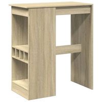 mesa alta  mesa de bar con estantes madera roble sonoma 90x475x1035 cm
