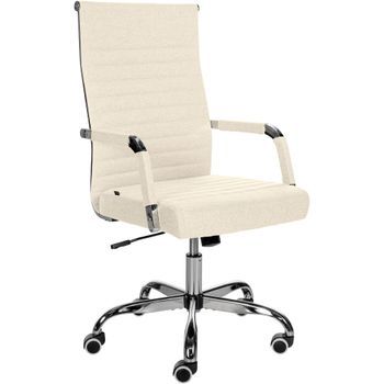 Silla De Oficina Amadora En Polipiel O Tela Crema 63x51x98 Cm Clp