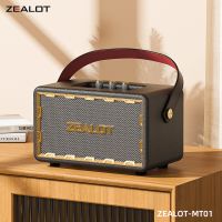 zealot-mt01 altavoz bluetooth portatil vintage de graves super ruidosos de madera de 60w 24000mah retro con mango para acampar al aire libre